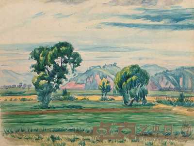 王济远 风景水彩稿 33×25cm